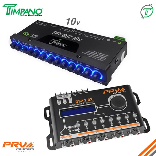 PRV DSP 2.8X Digital Signal Processor + TPT-EQ7 10V Band Graphic Equalizer Combo