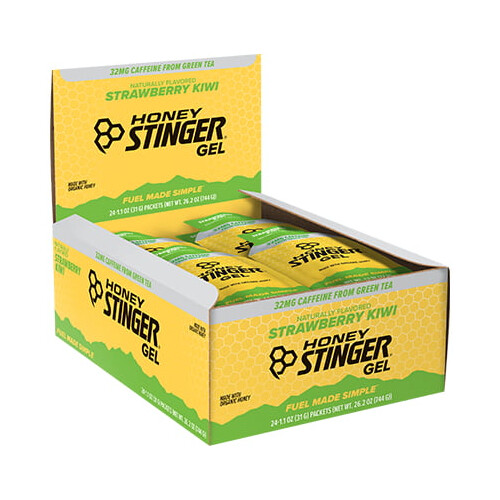 Honey Stinger Organic Energy Gel 24 Pack [Strawberry Kiwi] 1.2oz (Caffeinated)