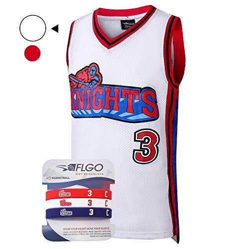 AFLGO Calvin Cambridge #3 LA Knights Basketball Jersey S-L – 90's Clothing Throwback Costume Athletic Apparel Clothing Top Bonus Combo Set with Wristbands