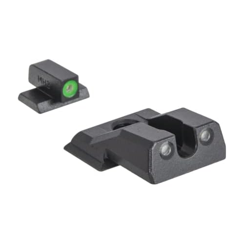 MEPRO Hyper-Bright tritium Night Sights Compatible with M&P Shield EZ, Green tritium, Extra Bright Green Colored Front Ring, U-Notch Rear by Meprolight
