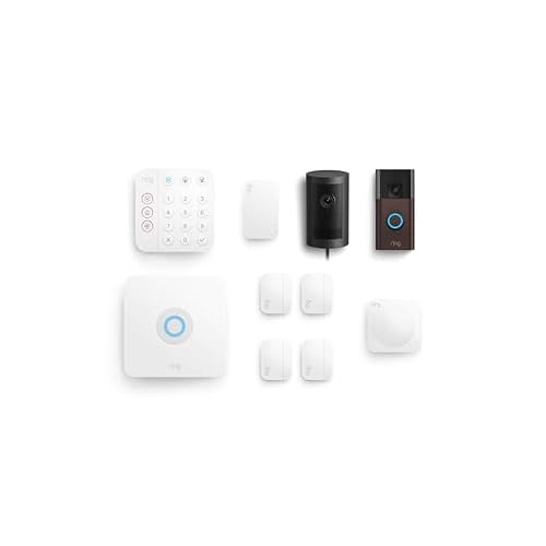Ring Alarm 8-Piece Kit with Ring Outdoor Cam Plus, Plug-in and Ring Battery Doorbell