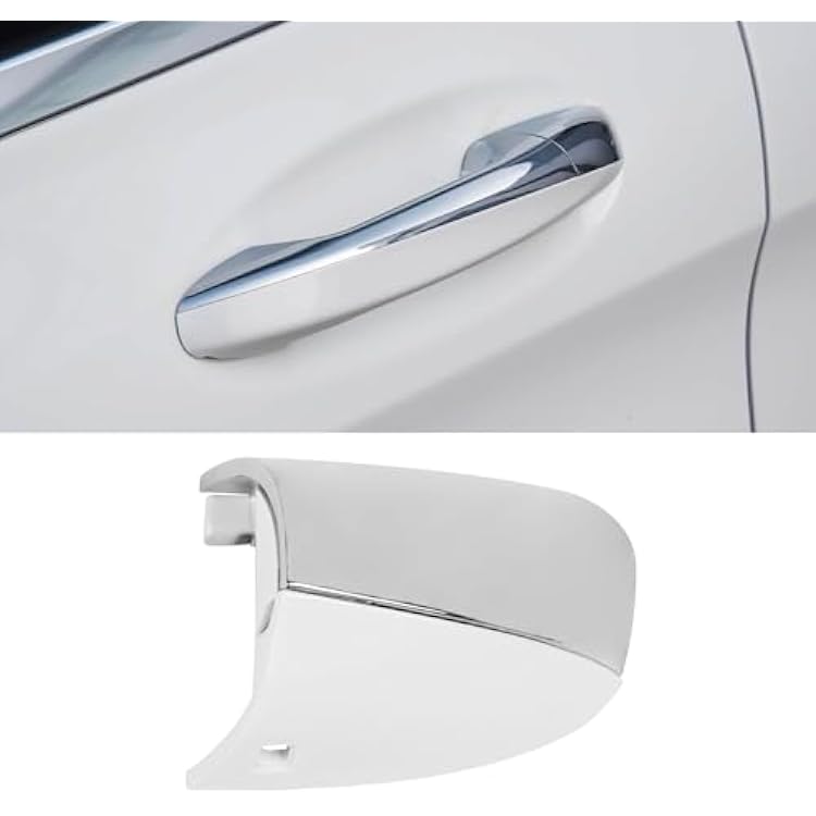 Front Door Handle End Bezel Cover WO Key Hole Compatible with Mercedes-Benz C-Class W205S205 2015-2021,1PC Front Left Driver Side Exterior Door Handle Cap Replacement for 0997661700-2,White