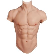 Silicone Muscle Suit for Cosplay, Highly Realistic Muscle Chest with Simulation Skin Lifelike Abdominal Muscle