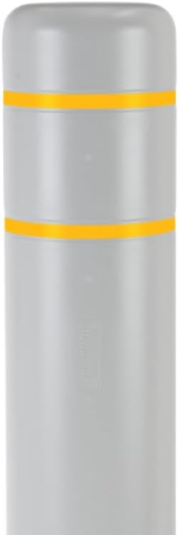 BollardGard 8" x 72" Bollard Cover Light Gray - Innoplast (Light Gray Yellow Tape)