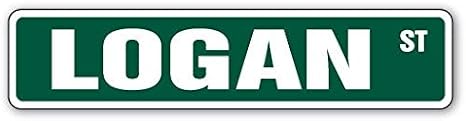 Logan Street Sign Childrens Name Room Sign| Indoor/Outdoor | 8" Wide Sticker Decal