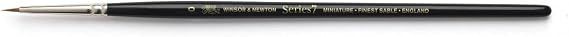 Winsor & Newton Series 7 Kolinsky Sable Miniature Watercolor Brush - Short Handle Round #0, Black