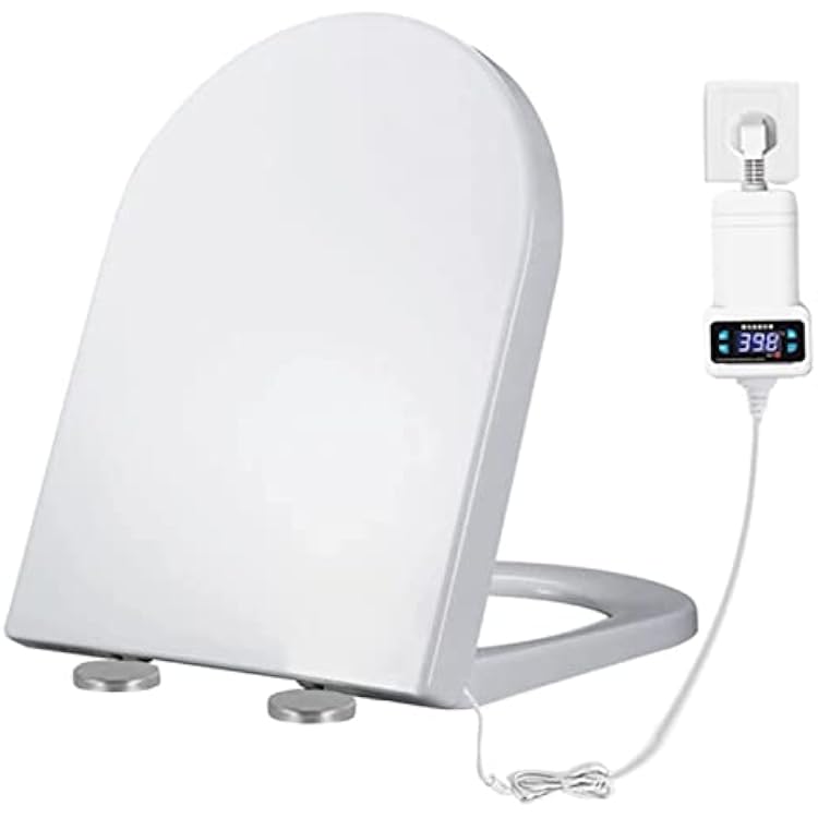 Toilet seat soft close toilet seat Electric Digital Intelligent Toilet Seat, Heated Toilet Seat Soft Close, Quick Release for Easy Clean, Adjustable Temperature 33-48C, White Loo Seat