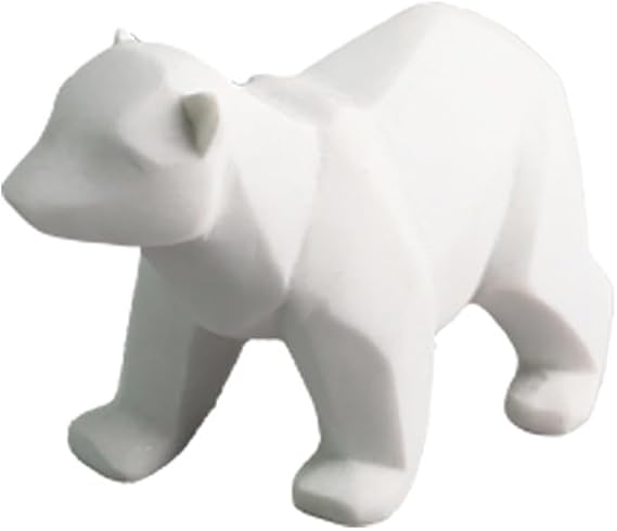 Bear Sculpture Fashion Geometric Resin Polar Bear Statue Crafts Fashion Desktop Ornaments Modern Abstract Sea Bear Figurines