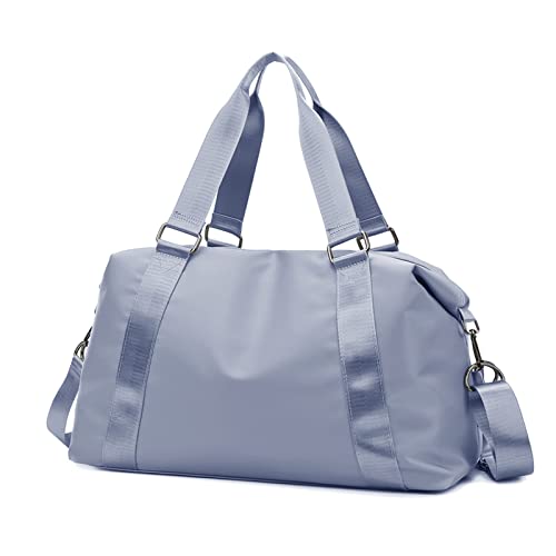 Medium Duffle Bag Travel Tote Bags 18 Inch Sport Gym Bag for Women Men Light Weekender Overnight Hospital Carry on Bag with Wet Pocket Beach Yoga Workout Mommy Diaper Bag Blue