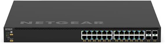 NETGEAR M4350 Series M4350-24G4XF 28 Port Switch GSM4328 | L3 Managed Stackable | 24x1G PoE+ 720W | 4x10G SFP+ | Rack-Mountable | Cloud Care's SupportPlus Included