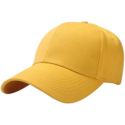 tai ping shop Solid Color Cap Baseball Cap Embroidered Smooth Visor Yellow