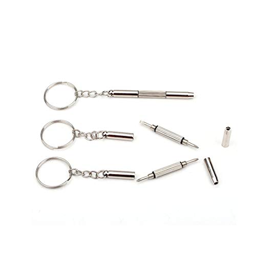 Parts Express Eyeglass Repair kit, Bestpriceam 3 in 1 Home Sunglasses Eyeglass Cellphone Watch Repair Keychain Screwdriver Tool
