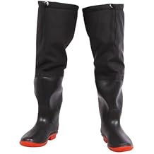 Hip Waders 60cm High Knee Fishing Hip Waders Boots for Men, Winter Warm Plush Long Boots, No Leaks Water