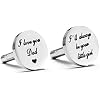 Melix Home I Love You Dad Cufflinks, I Will Always be Your Little Girl Cufflinks, Wedding Birthday for Dad from Daughter