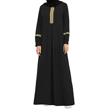 WSPLYSPJY Womens Muslim Abaya Dress Zipper Islamic Robe Pockets Maxi Prayer Clothes with Hijabs