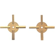 SE Universal 4 Prong Brass Clock Key for Winding Clocks, Odd and Even Numbers (2 PC.) - JT6336-2