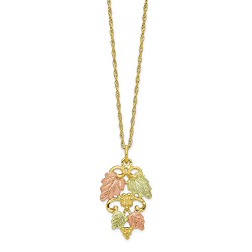 10k White Yellow And Rose Tri Gold Black Hills Gold Necklace