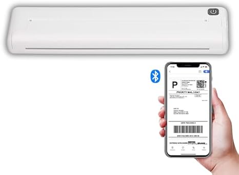 Dpofirs Portable A4 Thermal Printer, Bluetooth Thermal Printer, Support 90 Sheets Letter and A4 Paper, Compatible with Android and iOS Phone and Laptop for Mobile Office