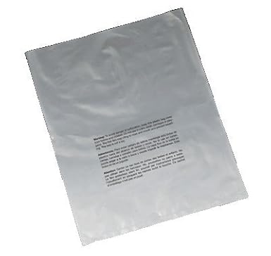 Uline 28-4-016 Suffocation Warning Flat Poly Bags, 11" x 14", 2 mil (Pack of 100)