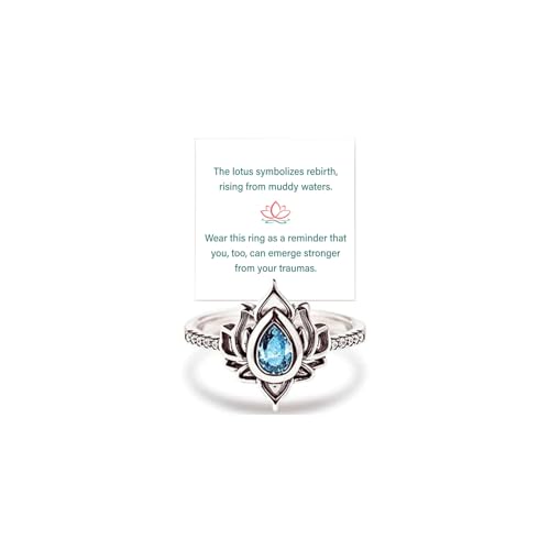 FUCK MY TRAUMA LOTUS Ring: No Mud No Lotus Dainty Flower Ring, High Polish, Zircon Inlaid, Empowering Womens Jewelry Gift