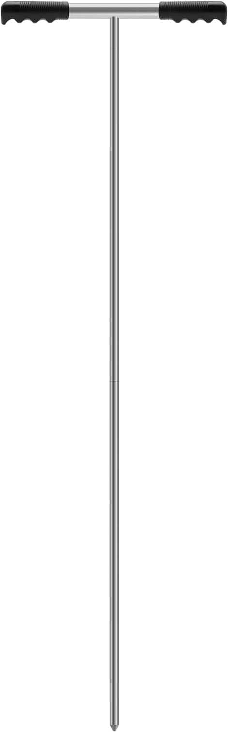 Stainless Steel Soil Probe Rod, 32-48 Inch with T-Handle