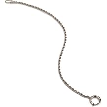 Paylak PC6-W 14" Silver-Tone Watch Chain Fob Rope Link Design