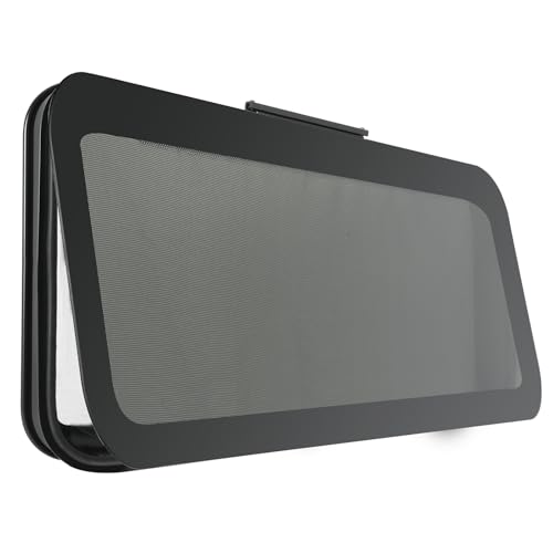 Frameless RV Window, 36 W x 22 H Tinted RV Window with Net Screen and Trim Ring, Suitable for 1-12 or 1-78 Walls, DOT Approved