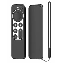 Protective Silicone Case Compatible with 2021 2022 Apple TV Siri 4K (2nd & 3nd Generation) Remote, Anti-Slipping Durable Full Protection, Shock Absorption Washable Case (Black)