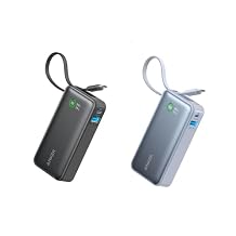 Anker Nano Power Bank, 10,000mAh Portable Charger with Built-in USB-C Cable, 30W Recharging, 30W Max Output with 1 USB-C, 1 USB-A, for iPhone 1615 Series, MacBook, Galaxy, AirPods, and MoreBlack and