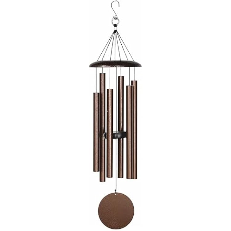 Wind Chimes 32 Inches to Suitable for Outdoor, Garden, Patio Decoration. Classic Black Wind Chimes with Wind Catcher Suitable as A Gift for Unisex Soothing Melodic Tones with Mute Option Copper