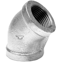 1" 45-Degree Elbow, Galvanized Iron, Threaded