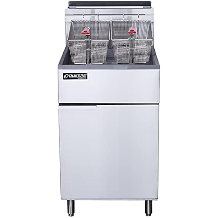 Dukers DCF5-NG Natural Gas Commercial Floor Deep Fryer with 5 Tubes Burners 70lb 150,000 BTU