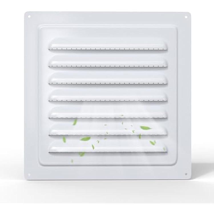 10 x 10 Inch Attic Vent with Screen Mesh, Metal Shed Vents, Gable Vents for Boost Ventilation, Louver Vent Grille for Attic, Garage, Ceiling, White