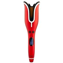 CHI Spin N Curl 1 Ceramic Rotating Curling Iron, Adjustable Preset Heat Settings for All Hair Types, Salon-Quality Curls & Waves, Auto Shut-Off, Tangle Protection, Ruby Red