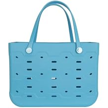 Large Waterproof Laundry Tote Bag Washable Clothes Hamper with Handles, Storage Basket for Laundry, Toys, or Household Use (Water)