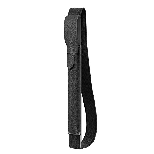 Fintie Pen Holder with USB Adapter Pocket for Apple Pencil Pro, Apple Pencil USB-C  1st  2nd Generation, Elastic Vegan Leather Sleeve Pouch Compatible with iPad Case, Black