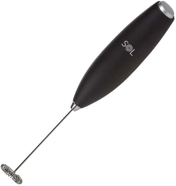SOL - Coffee Set Battery Operated Milk Frother Handheld with Stainless Steel Whisk, Milk Frother Mixer for coffee Blending, Electric Milk Frother,