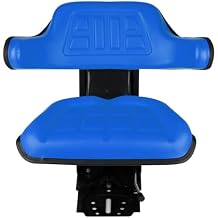 Blue Universal Adjustable Tractor Suspension Seat Fits for John Deere 1020 1530 2020 2030 2040 5210 5300, fits for Ford & New Holland 3000 3010 3300 3400 3600 3610, Shock Absorption Alloy Steel+PVC
