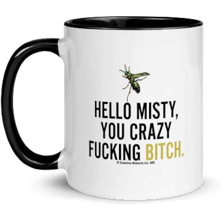 SHOWTIME Yellowjackets Hello Misty You Crazy F$king B$ch Two-Tone Coffee Mug, 11 oz Ceramic Yellowjackets Mug for Coffee, Tea - Officially Licensed