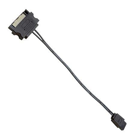 15-Pin Male SATA Power to 6-Pin Female SATA Slimline Power Adapter Cable for DVD, BLURAY, CD, HDD, SSD Drive