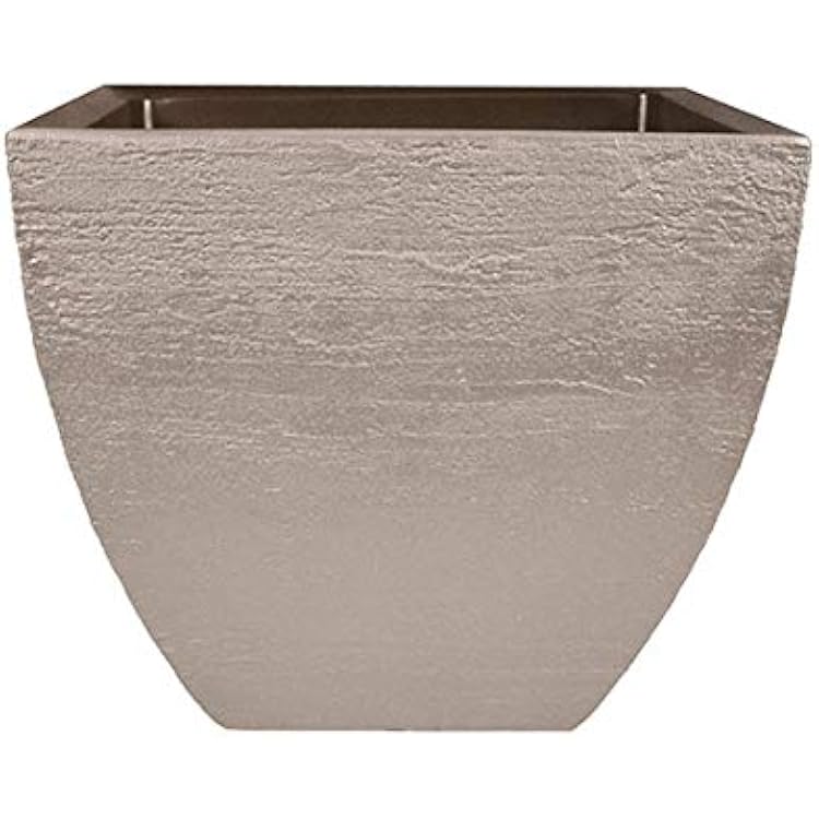 Tusco Products Modern Square Garden Planter, 20-Inch, Safari 2 Pack