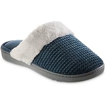 isotoner Womens Striped Chenille Ann Clog Slippers