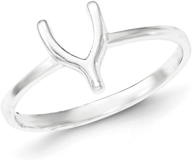 925 Sterling Silver Solid Back Polished Wishbone Ring Ring for Women