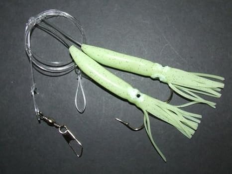SUPER CATCH LUMO SQUID RIG LURE 2 x 10/0 HOOKS BOAT WRECK NORWAY 150LB LINE