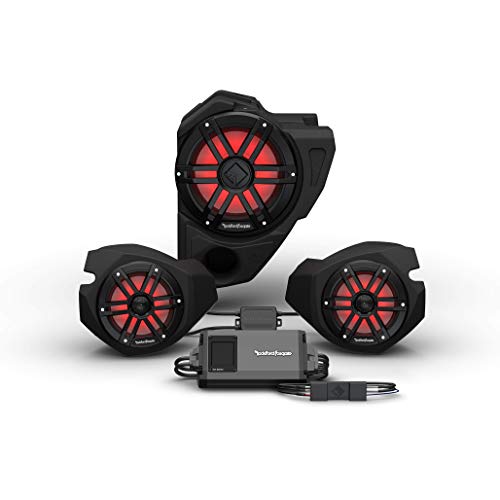 Rockford Fosgate RZR14RC-STG3 Audio Kit: Ride Command 2-Way Interface, 800-Watt Amp, M1 Color Optix Multicolor LED Lighted Front Speaker & Subwoofer Kit for Select RZR Models 2014-2021