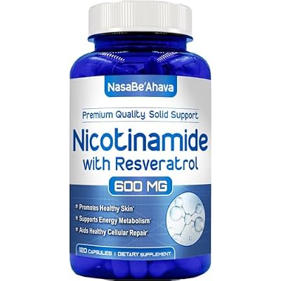 Resveratrol with Vitamin B3 Nicotinamide 500mg | NAD Precursor and Longevity Complex with Nicotinamide Form of Vitamin B3 Niacin Flush Free for Aging Skin Energy & Cellular Support 120 Day Supply
