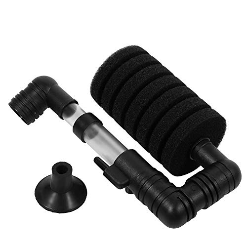 Tbest Sponge Filter,Aquarium Biochemical Sponge Filter,Aquarium Fish Biochemical Sponge Air Pump Filter Filtration with Suction Cup SingleDouble BlackSingle Head Filter