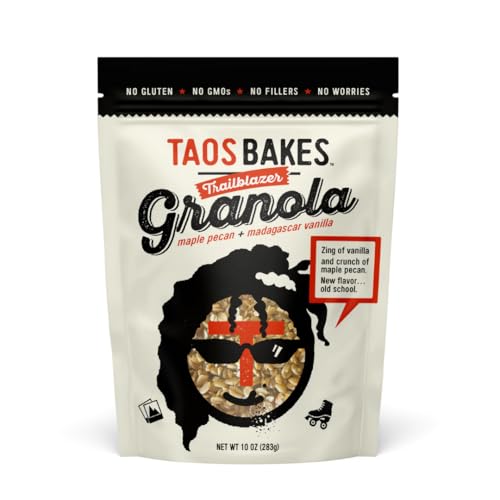 Taos Bakes - Maple Pecan & Madagascar Vanillar Granola - Crunchy Granola Breakfast Snack - Gluten Free, No GMOS, No Fillers - 10 oz Pack of 6