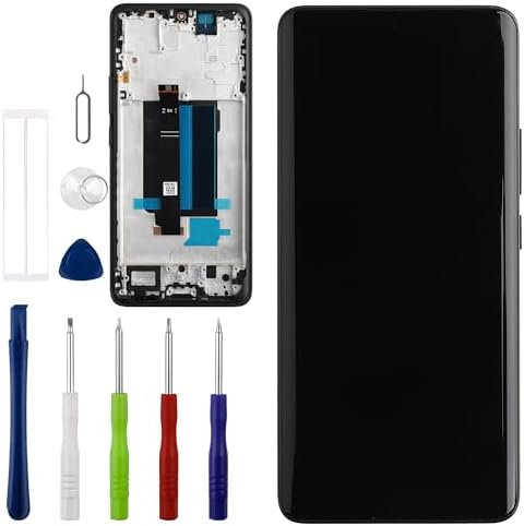 [with Frame] Vvsialeek New LCD Touch Screen Digitizer Assembly for mi Note 13 [6.2 inch] with Technical Repair Tools Kit- Fingerprint Function