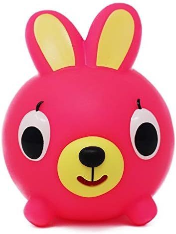 Jabber Ball Sankyo Toys Squeeze and Play Sound Ball - Neon Pink Bunny